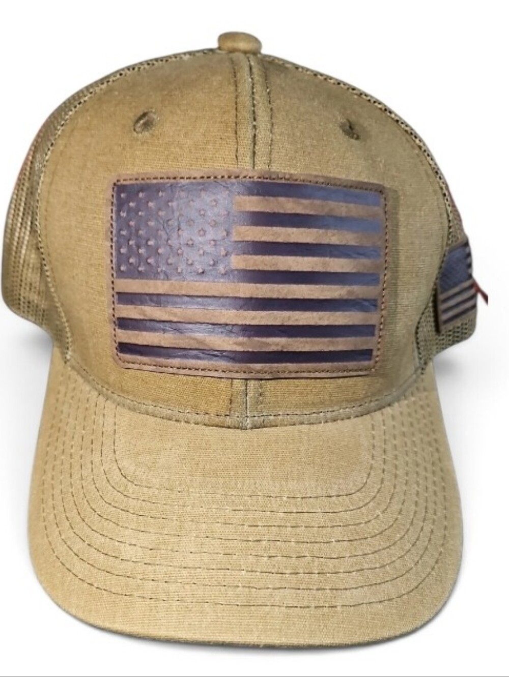Runs Deep Tactical USA Adjustable Sports Hat American Flag Brown Snapback